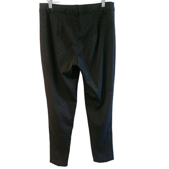 Alberto Makali Womens Black Textured Checkered Pants Size 8 Silk Blend Slim Fit - Picture 4 of 15